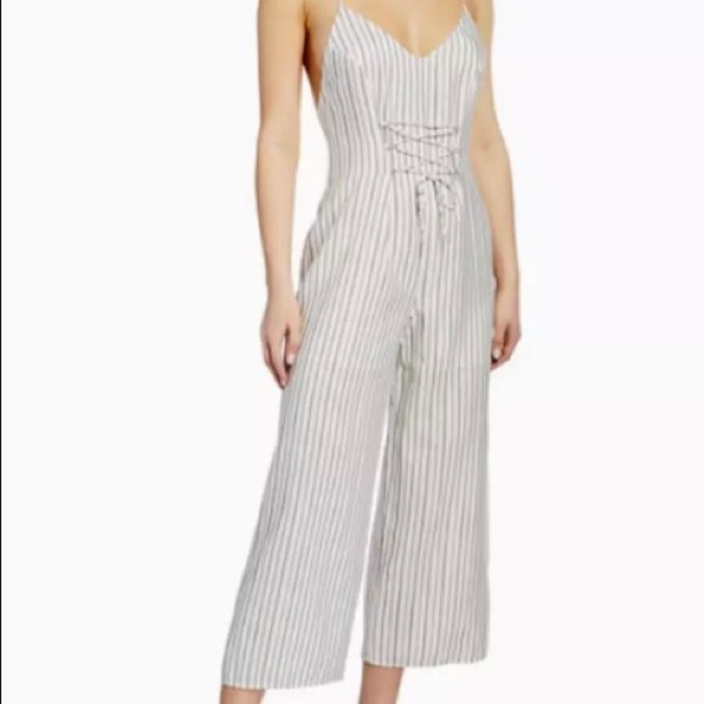 NWT J Brand Adeline Stripe V Neck Jumpsuit Sz S